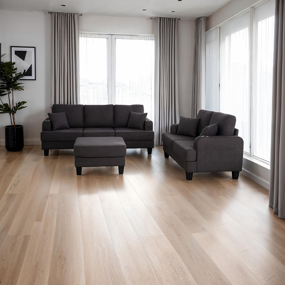 Furniture of America - Cinderford Storage Ottomen in Dark Gray - SL6936DG-OT View 3