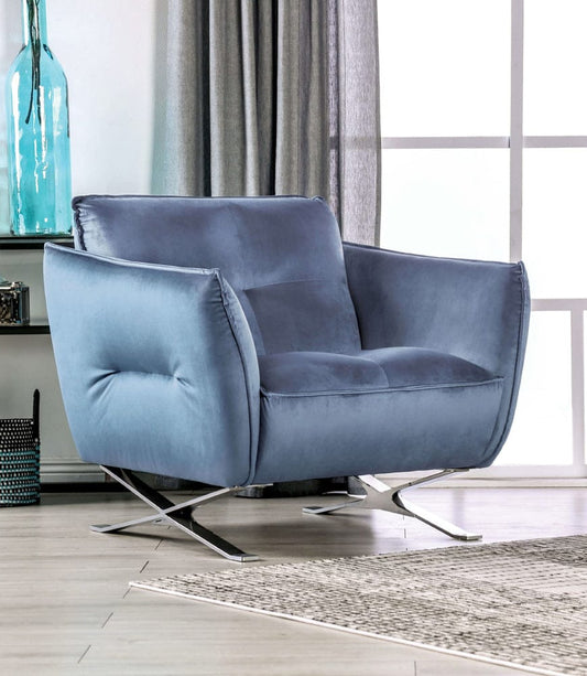 Furniture of America - Civellutino Chair in Light Blue - FM90004-CH-PK View 1