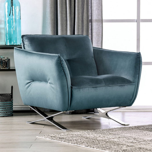 Furniture of America - Civellutino Chair in Teal - FM90004TL-CH-PK View 1