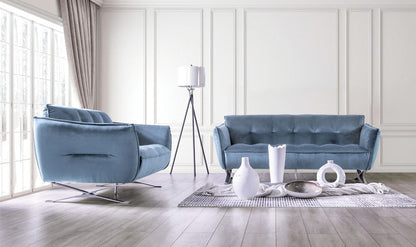 Furniture of America - Civellutino Sofa + Loveseat in Light Blue - FM90004-2PC View 1