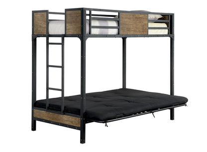 Furniture of America - Clapton Twin Bed w/ Futon Base in Black - CM-BK029TS View 1