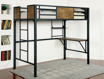 Furniture of America - Clapton Twin Bed w/ Workstation in Black - CM-BK029TD View 1