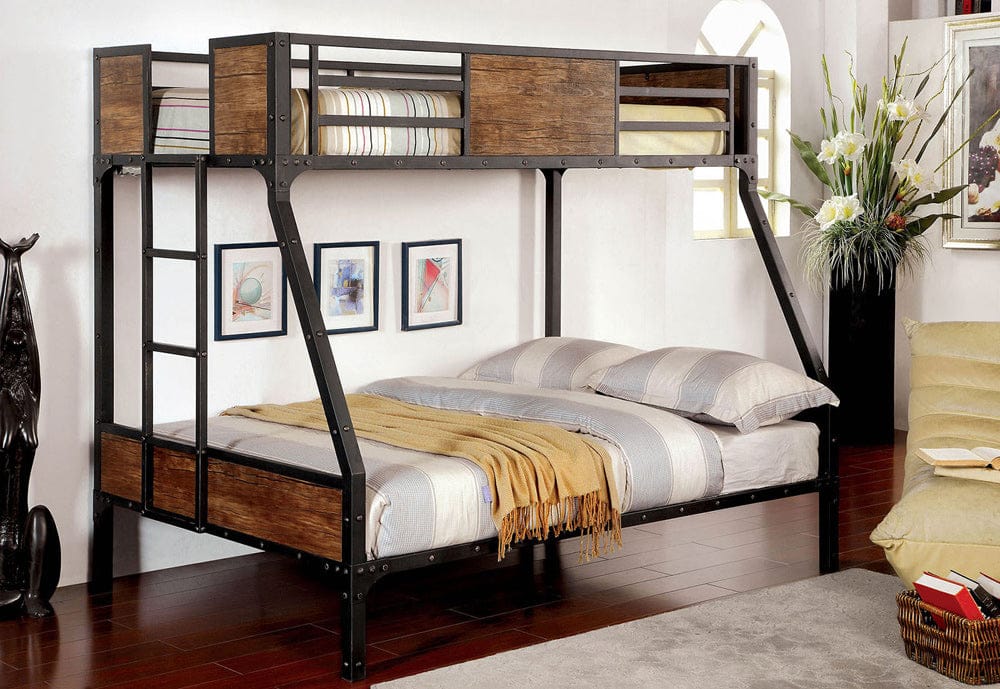 Furniture of America - Clapton Twin/Full Bunk Bed in Black - CM-BK029TF View 2