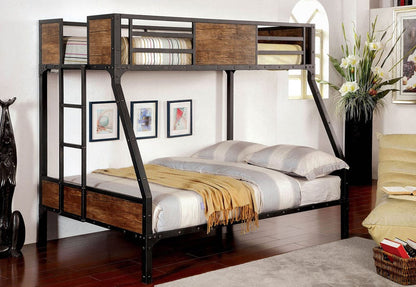 Furniture of America - Clapton Twin/Full Bunk Bed in Black - CM-BK029TF View 2