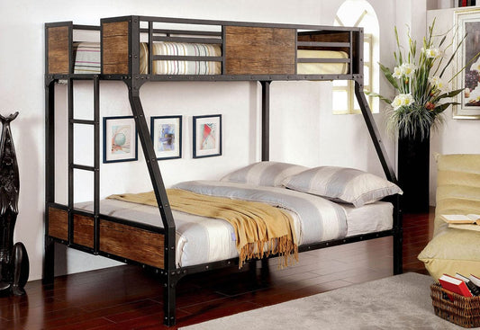 Furniture of America - Clapton Twin/Full Bunk Bed in Black - CM-BK029TF View 2