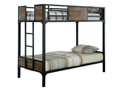 Furniture of America - Clapton Twin/Twin Bunk Bed in Black - CM-BK029TT View 1
