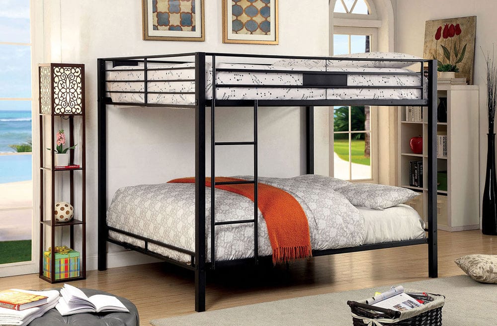 Furniture of America - Claren Queen/Queen Bunk Bed in Black - CM-BK939QQ-BED View 1