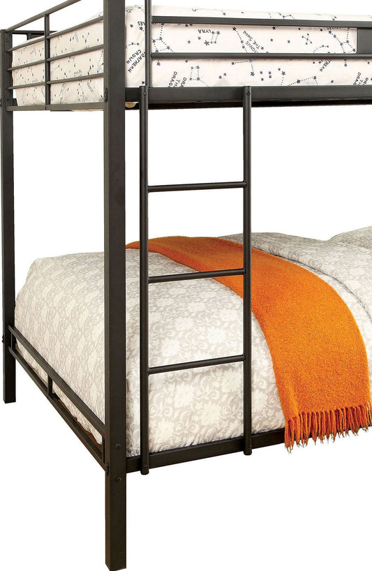 Furniture of America - Claren Queen/Queen Bunk Bed in Black - CM-BK939QQ-BED View 2