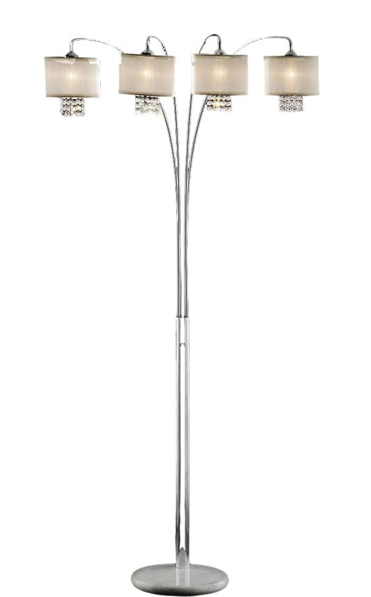Furniture of America - Claris Arch Lamp in Ivory/Chrome - L99742 View 1