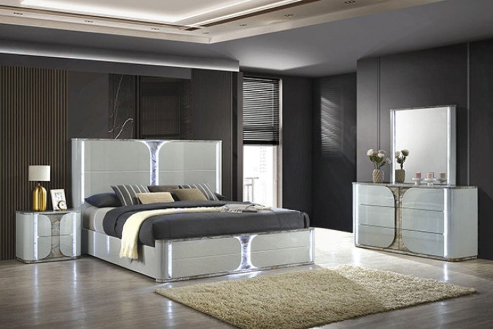 Furniture of America - Cleburne 5 Pc. Queen Bedroom Set w/ 2NS - FM72011LG-Q-5PC-2NS