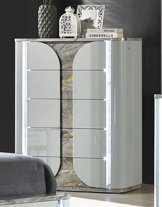 Furniture of America - Cleburne Chest w/ LED in Light Gray - FM72011LG-C