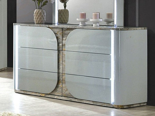 Furniture of America - Cleburne Dresser w/ LED in Light Gray - FM72011LG-D