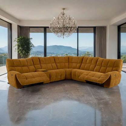 Furniture of America - Clemens - Power Sectional, Butterscotch - CM9936YL-SECT-PM view 1