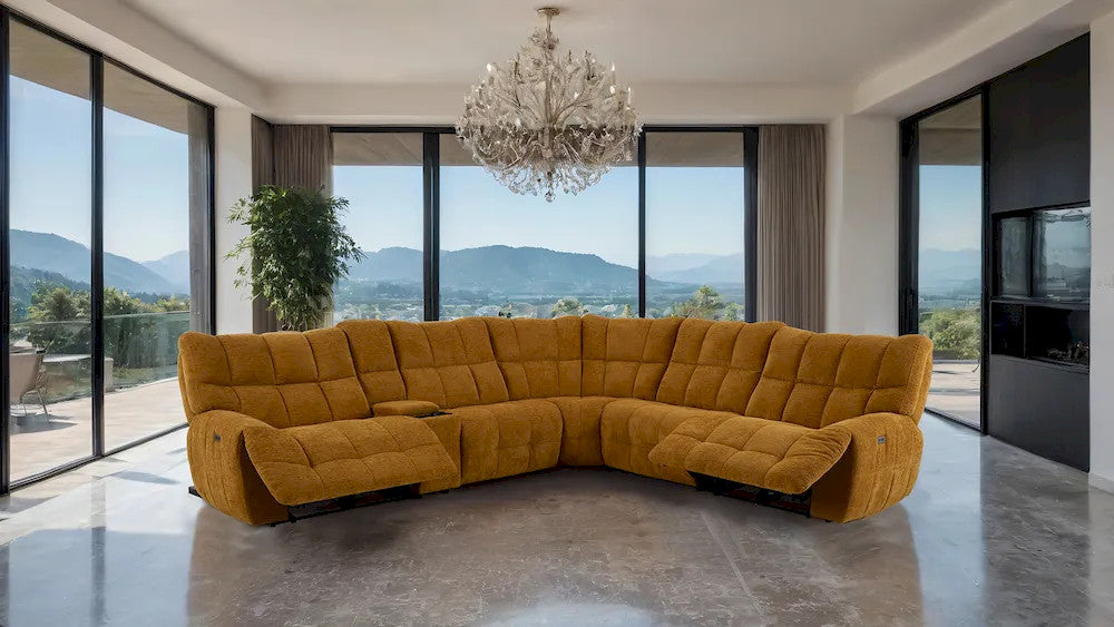Furniture of America - Clemens - Power Sectional, Butterscotch - CM9936YL-SECT-PM view 2