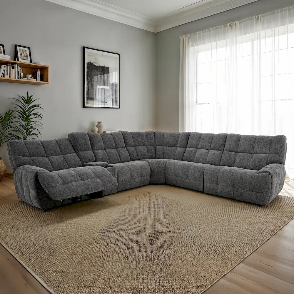 Furniture of America - Clemens - Power Sectional, Dark Gray - CM9936DG-SECT-PM view 1