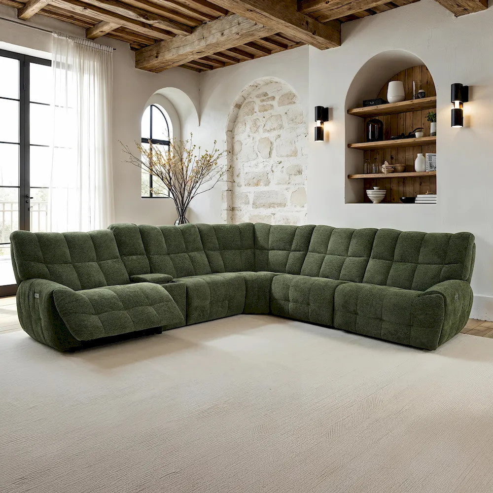 Furniture of America - Clemens - Power Sectional, Jade Green - CM9936GR-SECT-PM view 1