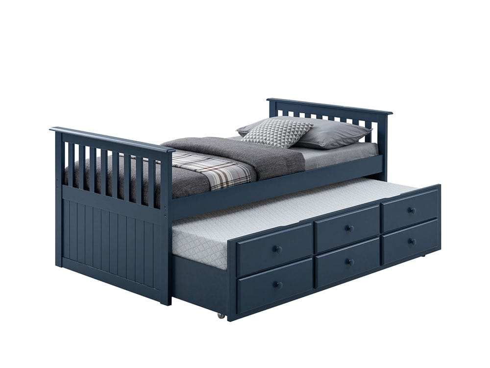 Furniture of America - Clemens Twin Captain Bed in Midnight Blue - FM-BK101BL-BED View 1