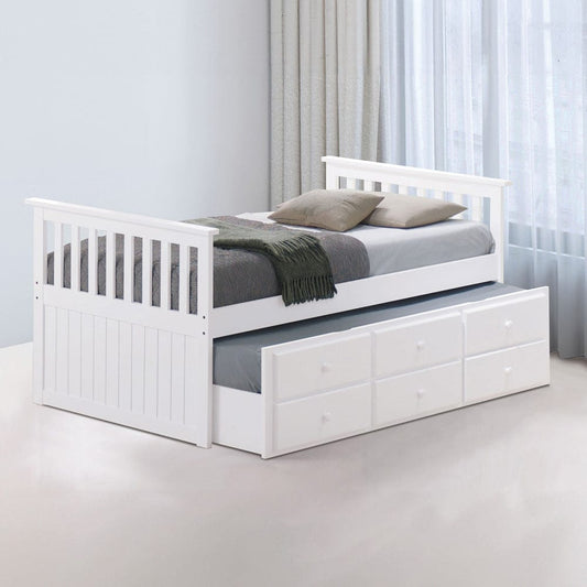 Furniture of America - Clemens Twin Captain Bed in White - FM-BK101WH-BED View 1