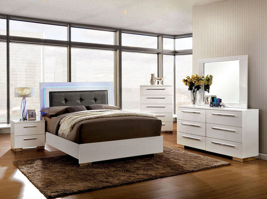 Furniture of America - Clementine 5 Pc. Queen Bedroom Set w/ Chest in Glossy White - CM7201Q-5PC-CHEST View 1