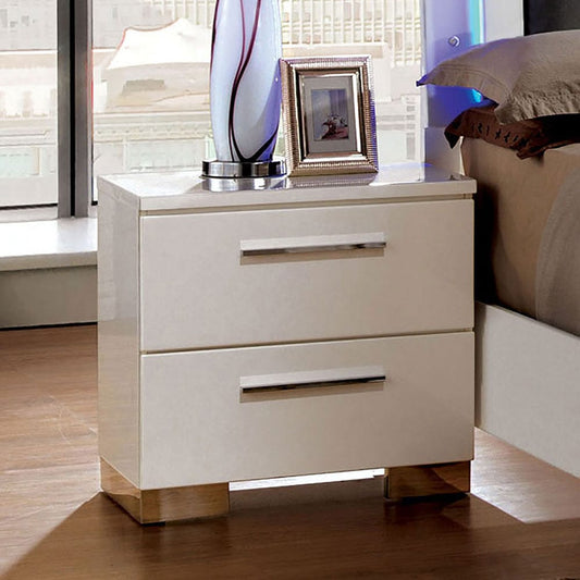 Furniture of America - Clementine Nightstand in Glossy White - CM7201N View 1