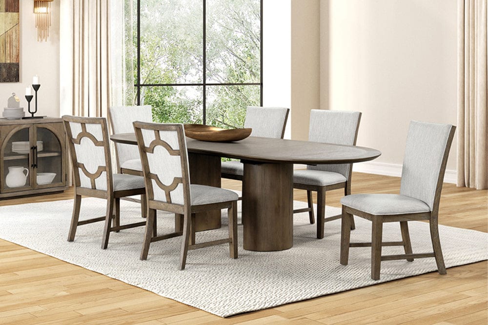 Furniture of America - Clements 9 Pc. Dining Table Set in Oak - FM3411AK-OT-9PC View 1