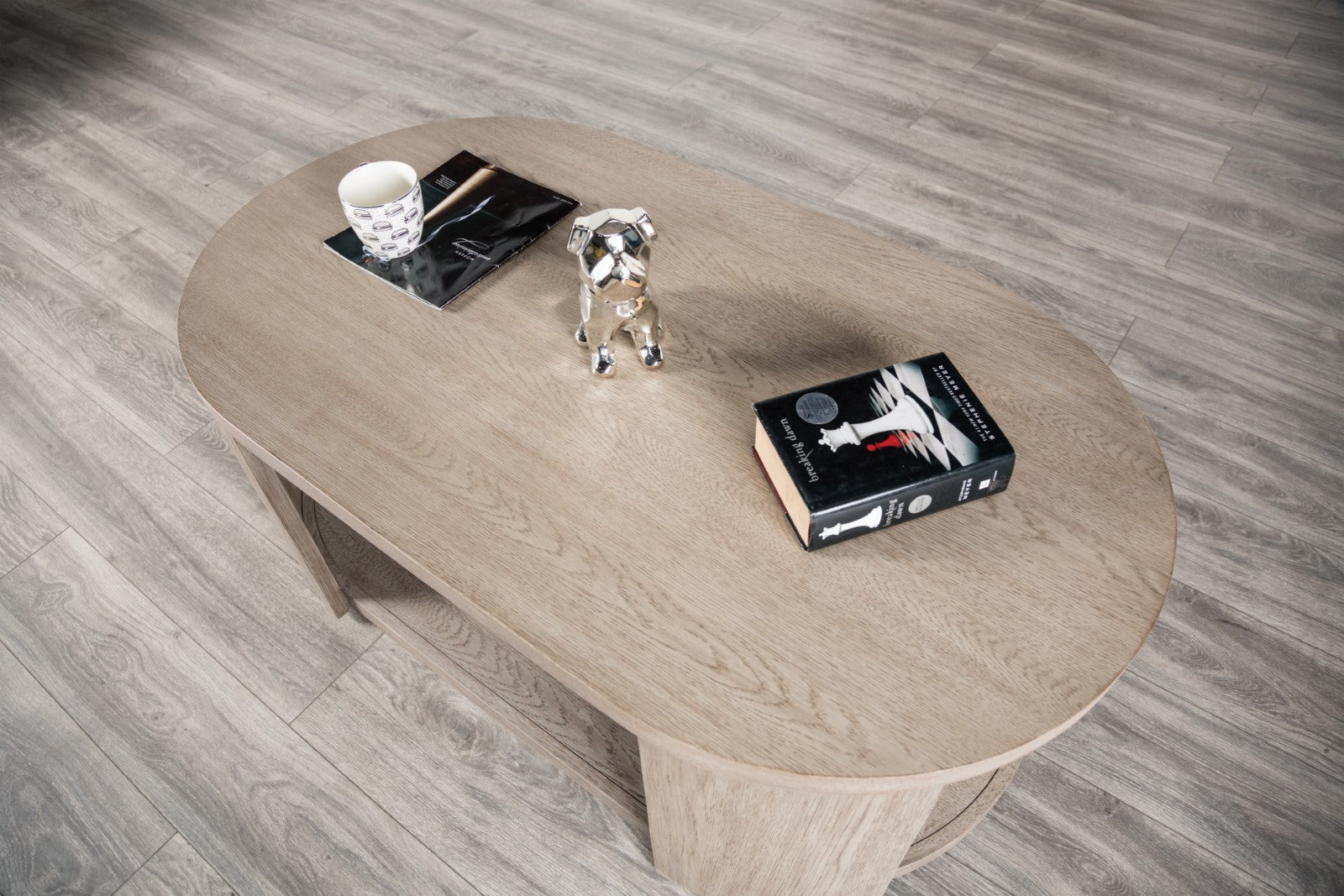 Furniture of America - Conisbrough Oval Cocktail Table in Modern - FM49004AK-CO View 4