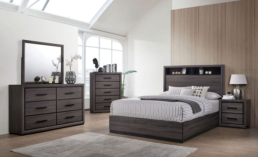 Furniture of America - Conwy 5 Pc. Queen Bedroom Set w/ Chest in Gray - CM7549Q-5PC-CHEST View 1