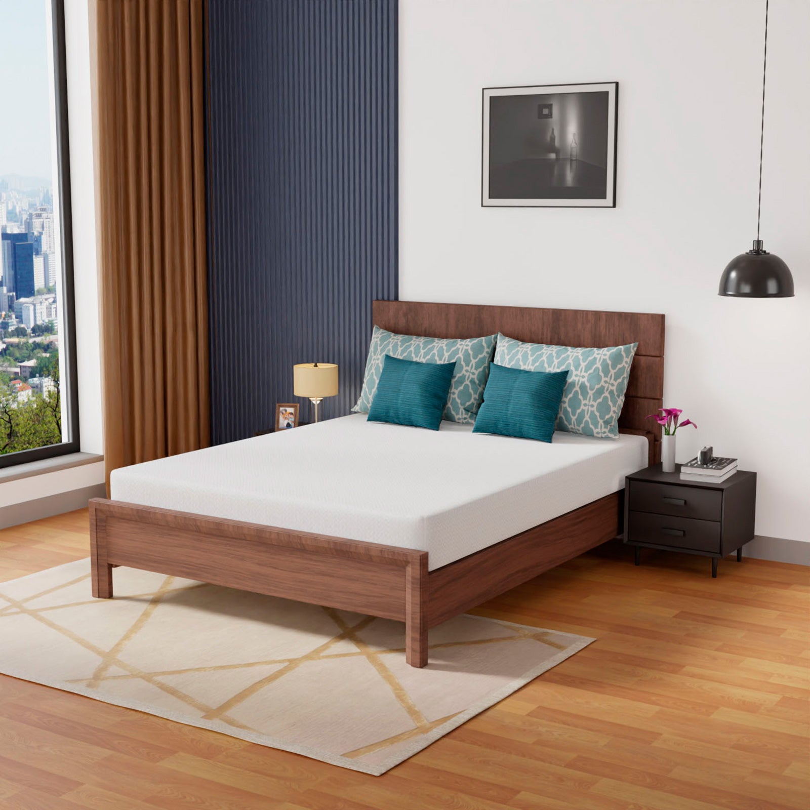 Furniture of America - Coreopsis 8" Queen Memory Foam Wave Comfort (Roll-In-A-Box) in White - DM608-Q View 3