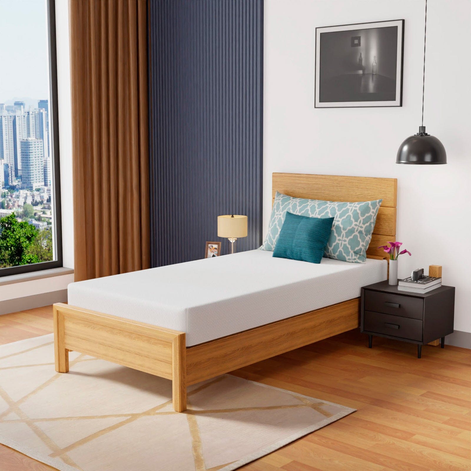 Furniture of America - Coreopsis 8" Twin Memory Foam Wave Comfort (Roll-In-A-Box) in White - DM608-T View 2