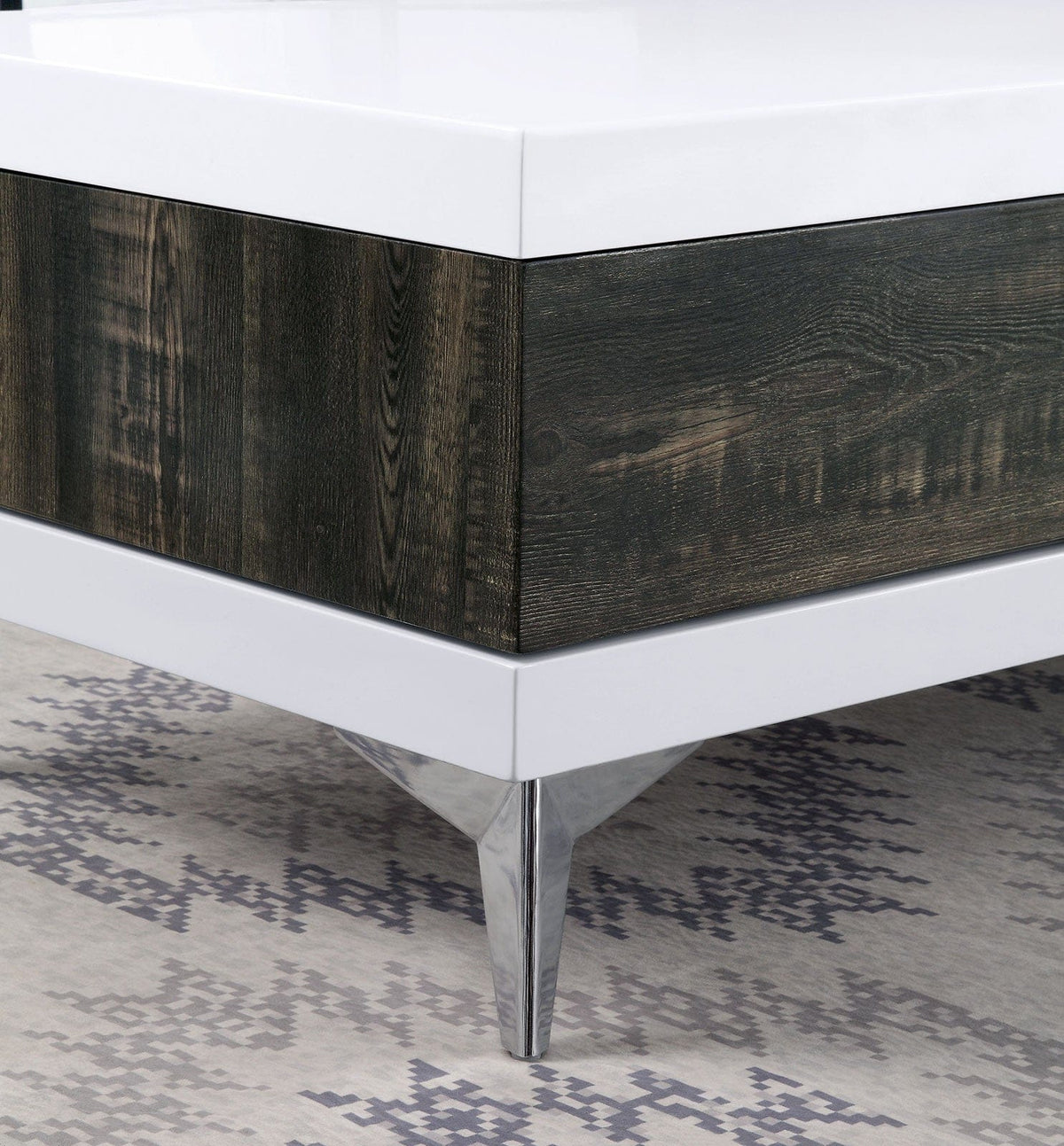 Furniture of America - Corinne Coffee Table in White/Distressed Dark Oak - FOA4535C View 4