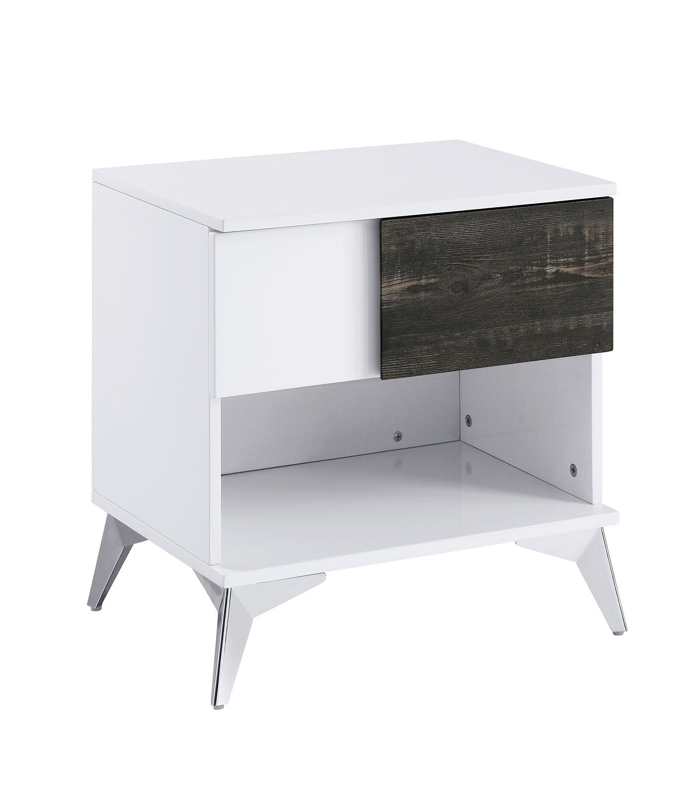 Furniture of America - Corinne End Table in White/Distressed Dark Oak - FOA4535E View 1
