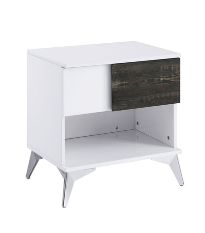 Furniture of America - Corinne End Table in White/Distressed Dark Oak - FOA4535E View 1