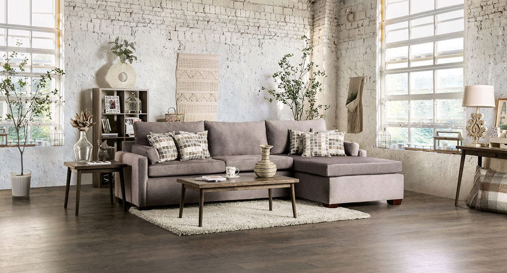 Furniture of America - Cramlington Sectional in Light Gray - SM7775-SECT View 1