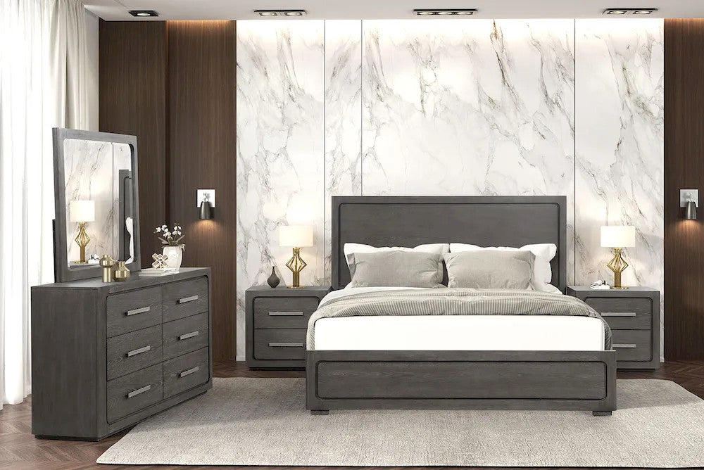 Furniture of America - Crowthorne - 4 Pc. Queen Bedroom Set w/ 2NS - Warm Gray - FM70100GY-Q-5PC-2NS view 2