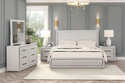 Furniture of America - Crowthorne - 4 Pc. Queen Bedroom Set w/ 2NS - White Oak - FM70100AK-Q-5PC-2NS view 2