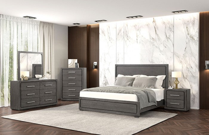 Furniture of America - Crowthorne 5 Pc. Queen Bedroom Set w/ Chest in Warm Gray - FM70100GY-Q-5PC-C View 1