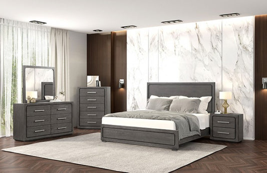 Furniture of America - Crowthorne 5 Pc. Queen Bedroom Set w/ Chest in Warm Gray - FM70100GY-Q-5PC-C View 1