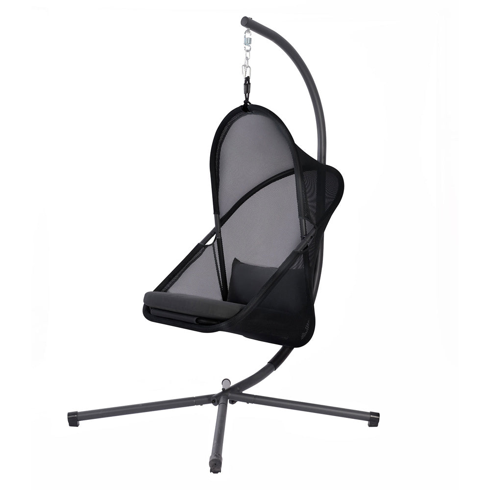Furniture of America - Crush Swing Chair w/ Stand in Black - GM-1011BK-SET View 1