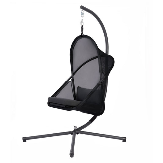 Furniture of America - Crush Swing Chair w/ Stand in Black - GM-1011BK-SET View 1
