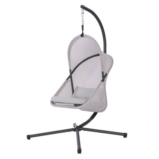 Furniture of America - Crush Swing Chair w/ Stand in Light Gray - GM-1011LG-SET View 1