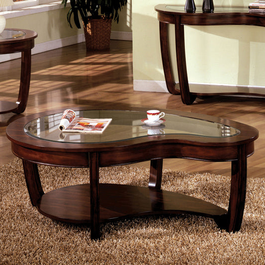 Furniture of America - Crystal Falls Coffee Table in Dark Cherry - CM4336C View 1