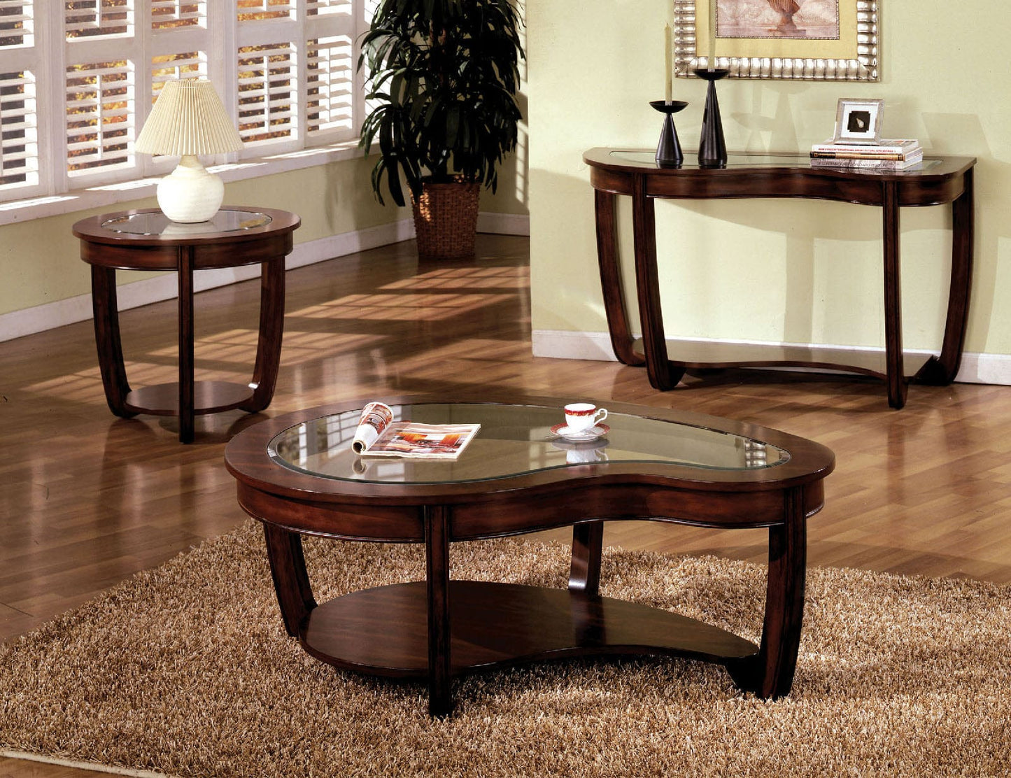Furniture of America - Crystal Falls Sofa Table in Dark Cherry - CM4336S View 2