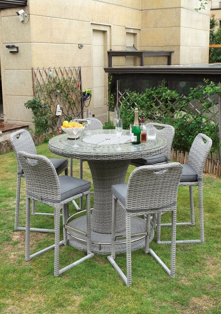 Furniture of America - Cyprus 7 Pc. Bar Table Set in Gray - GM-2006-7PC View 1