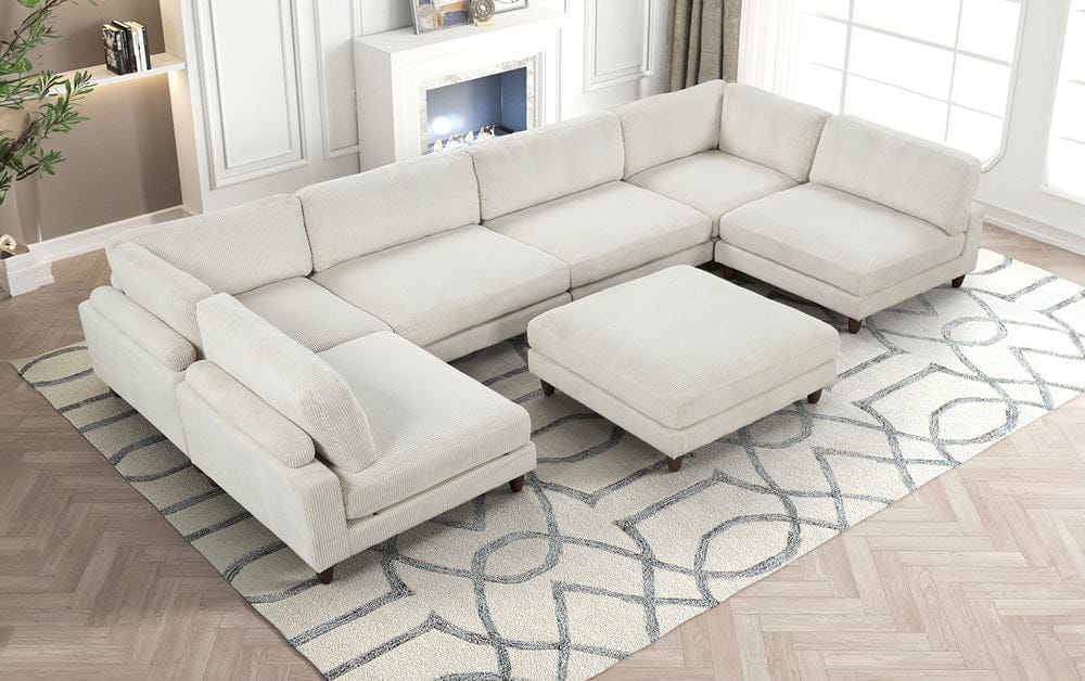 Furniture of America - Dagenham Sectional in Beige - FM6800BG-A View 2