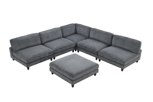 Furniture of America - Dagenham Sectional in Gray - FM6800GY-C View 1