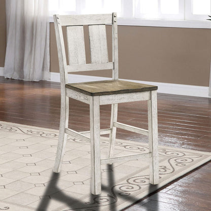 Furniture of America - Dakota Counter Ht. Chair Set of 2 in Antique White/Ash Brown - CM3289BR-PC-2PK View 1