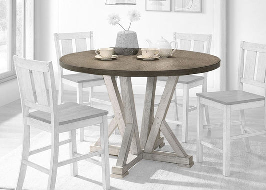 Furniture of America - Dakota Counter Ht. Table in Antique White/Ash Brown - CM3289BR-RPT-48-TABL View 1