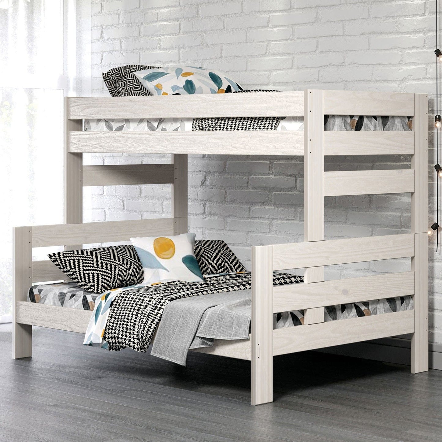 Furniture of America - Damaris Twin/Full Bunk Bed in White - AM-BK306WH-BED View 1