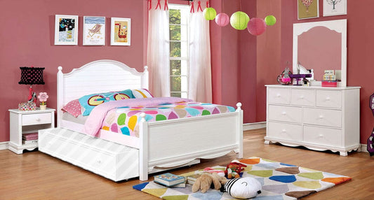 Furniture of America - Dani 4 Pc. Twin Bedroom Set in White - CM7159WH-T-4PC View 1