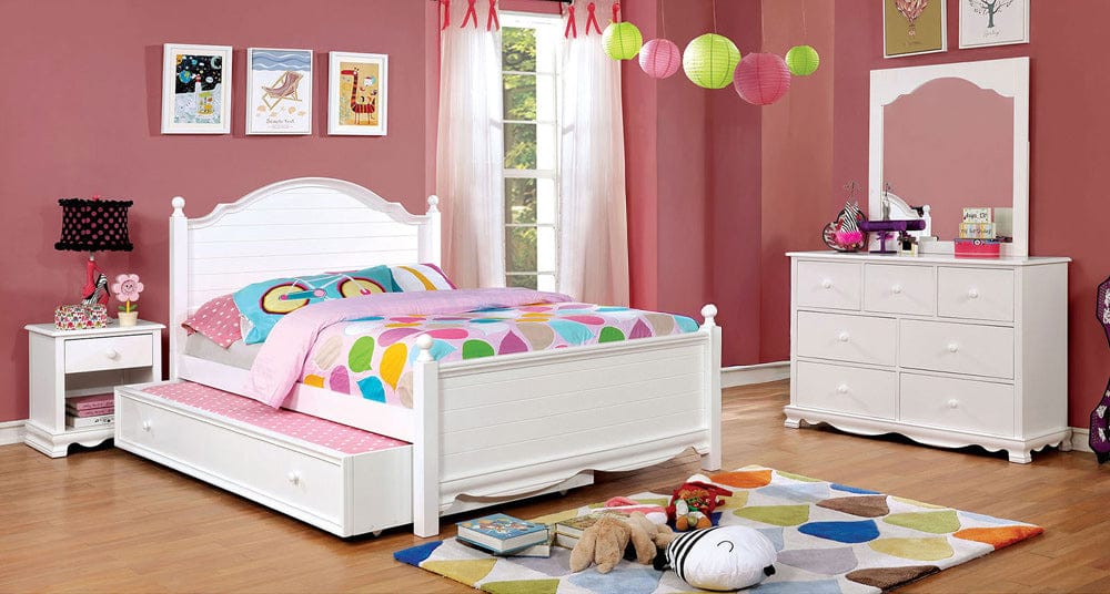 Furniture of America - Dani 4 Pc. Twin Bedroom Set w/ Trundle in White - CM7159WH-T-4PC-TR View 1